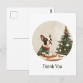 Thank You Christmas Boston Terrier Dog Briefkaart (Voorkant / Achterkant)