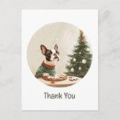 Thank You Christmas Boston Terrier Dog Briefkaart (Voorkant)
