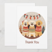 Thank You Christmas Labrador Retriever Dogs Bedankkaart (Voorkant / Achterkant)