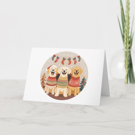 Thank You Christmas Labrador Retriever Dogs Bedankkaart (Voorkant)