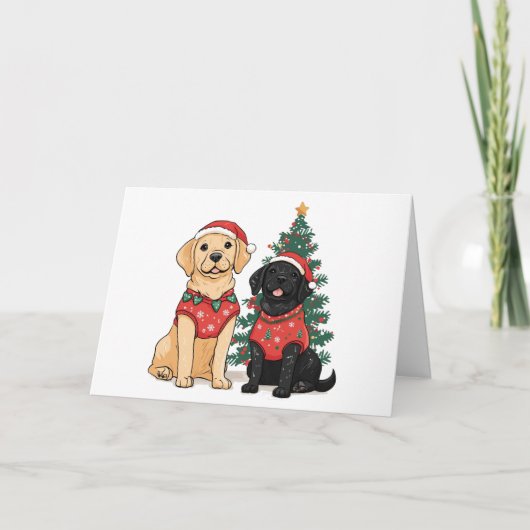 Thank You Christmas Labrador Retriever Dogs Bedankkaart (Voorkant)
