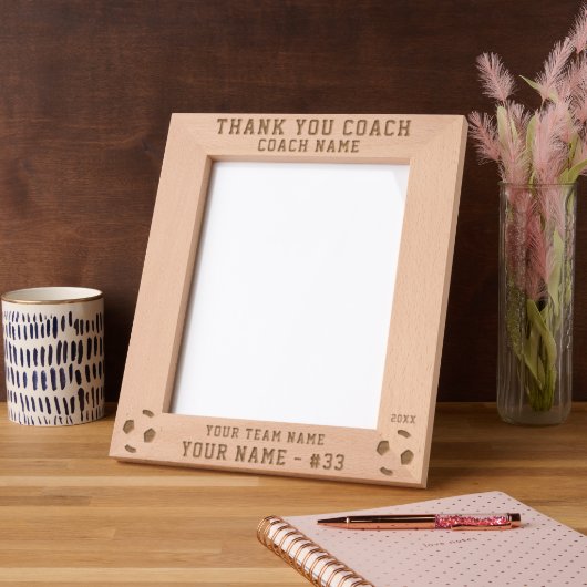 Thank you Coach Soccer Team Name Sports Gegraveerde Lijstjes (Links)