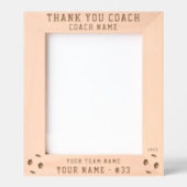 Thank you Coach Soccer Team Name Sports Gegraveerde Lijstjes (Voorkant)