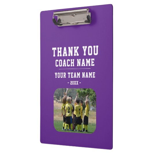 Thank you Coach Team Name Photo Klembord (Links)