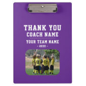 Thank you Coach Team Name Photo Klembord (Voorkant)