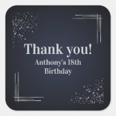 Thank you Custom 18th Birthday Party Favor Sticker (Voorkant)
