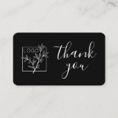 Thank You Custom Logo Modern Script Black Visitekaartje (Voorkant)