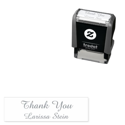 Thank You (custom text) with name, simple Zelfinktende Stempel (In situ)