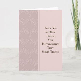 Thank You Doctor for Care of Illness Patient Card Kaart