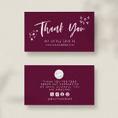 Thank You Doodle Stars Cranberry Small Business  Visitekaartje
