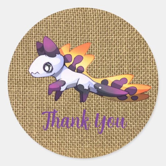 Thank You Dragon Ronde Sticker (Voorkant)