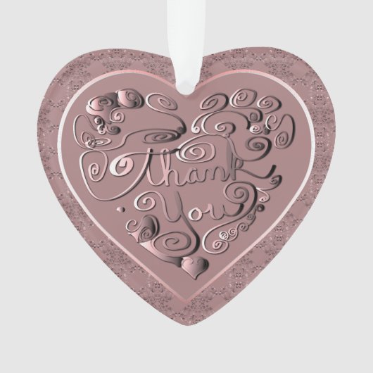 "Thank You" Dusty Rose Acrylic Ornament (voorkant)