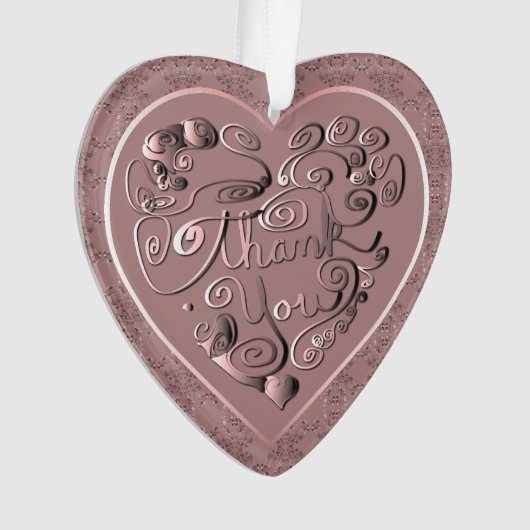 "Thank You" Dusty Rose Acrylic Ornament (voorkant)