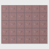 "Thank You" Dusty Rose Heart Wrapping Paper Cadeaupapier (Vlak)
