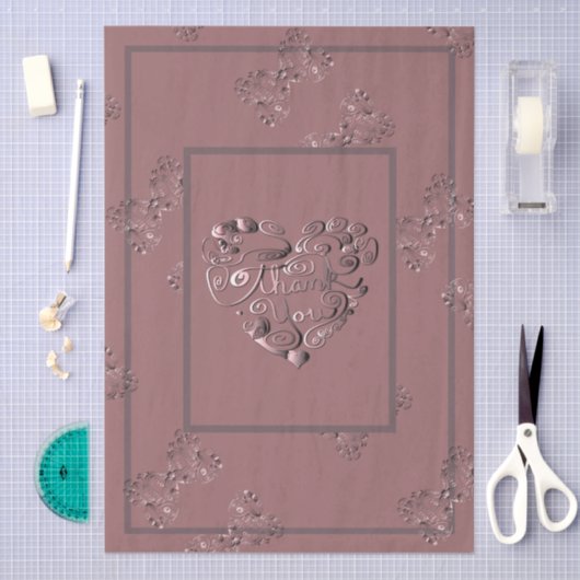 "Thank you" Dusty Rose Tissuepapier (Craft)