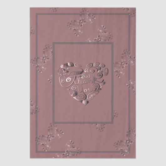 "Thank you" Dusty Rose Tissuepapier (Voorkant)