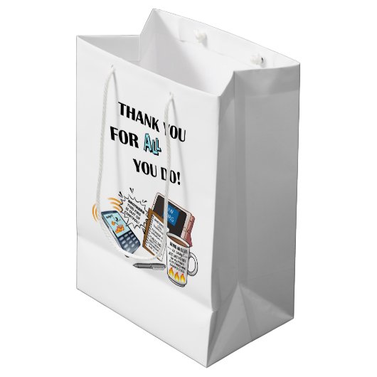 "Thank you Elders" (Due Double Honor) Medium Cadeauzakje (Voorkant Gekanteld)