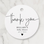 Thank you Elegant Calligraphy Baby Shower   Bedankjes Labels (Voorkant)