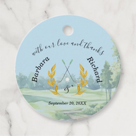 *Thank You Elegant Custom Golf Theme Wedding Bedankjes Labels (Voorkant)
