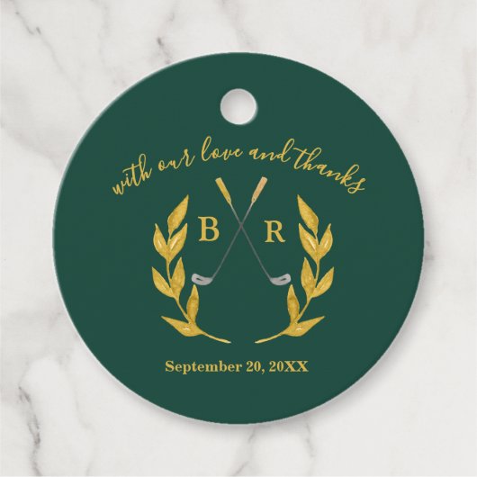 Thank You Elegant Custom Golf Theme Wedding Bedankjes Labels (Voorkant)