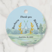 *Thank You Elegant Custom Golf Theme Wedding Bedankjes Labels (Achterkant)