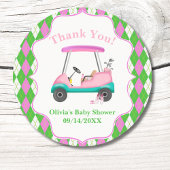 Thank You Elegant Golf Cart Ready For Baby Shower Ronde Sticker