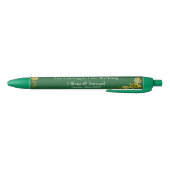 Thank You, Emerald Green & Gold Wedding  Zwarte Inkt Pen (Bodem)