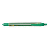 Thank You, Emerald Green & Gold Wedding  Zwarte Inkt Pen (Achterkant)
