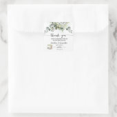 Thank You Eucalyptus Matcha Bridal Shower Vierkante Sticker (Tas)