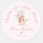 Thank you Fairy Much Fairy 1st Birthday Magical Ronde Sticker (Voorkant)