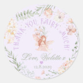 Thank you Fairy Much Fairy 1st Birthday Magical Ronde Sticker (Voorkant)