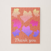 Thank You Fall Leaf Patterns Leaves Pink Orange Legpuzzel (Verticaal)