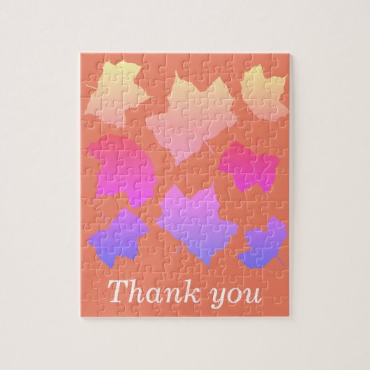 Thank You Fall Leaf Patterns Leaves Pink Orange Legpuzzel (Verticaal)