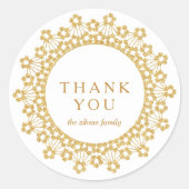 Thank you faux glitter Doily Round Sticker (Voorkant)