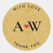 Thank You faux glitter Round Sticker (Voorkant)