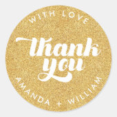Thank You faux glitter Round Sticker (Voorkant)
