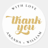 Thank You faux glitter Round Sticker (Voorkant)