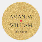 Thank You faux glitter Round Sticker (Voorkant)