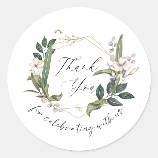 Thank You Favor Sticker, Wedding sticker (Voorkant)