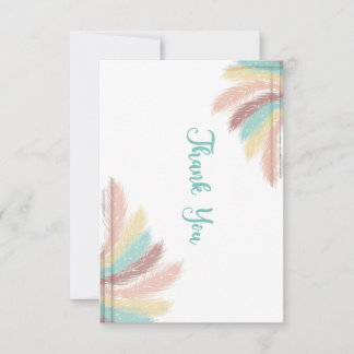 thank you  feathers  bedankkaart