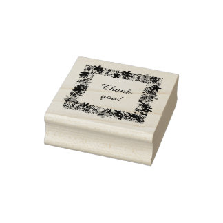 Thank you floral border rubber stamps rubberstempel