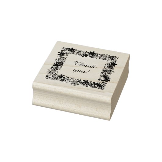 Thank you floral border rubber stamps rubberstempel (Stempel)