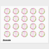Thank You Floral Pink Peonies Spanish Quinceañera  Ronde Sticker (Vel)