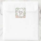 Thank you floral vierkante sticker (Tas)