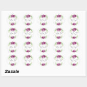 THANK YOU FLORAL VIOLET ROUND STICKER (Vel)