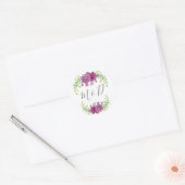 THANK YOU FLORAL VIOLET ROUND STICKER (Envelop)