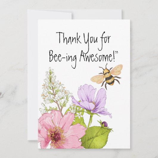 Thank You for Bee-ing Awesome Card Bedankkaart (Voorkant)