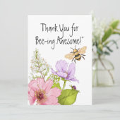 Thank You for Bee-ing Awesome Card Bedankkaart (Staand voorkant)
