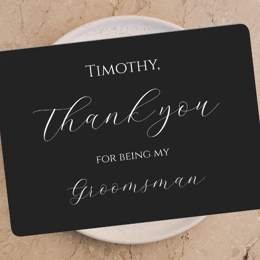 Thank You for Being My Groomsman Card Script Bedankkaart