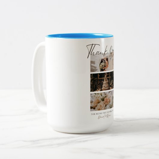 Thank You For Being Part Of Our Day Mug Tweekleurige Koffiemok (Voorkant links)